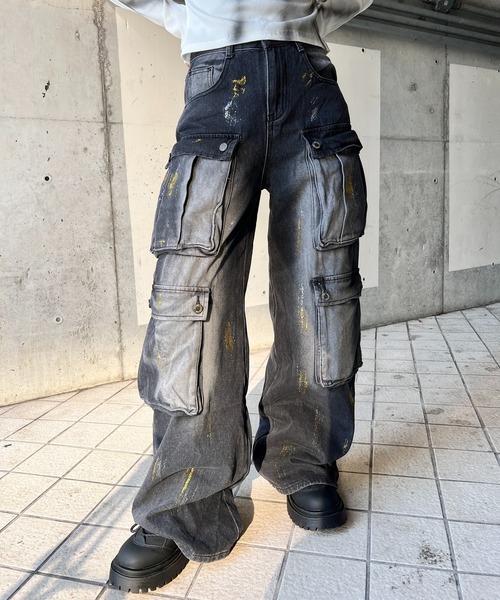 Figments（フィグメンツ）の「ブラストマルチカーゴデニム（デニムパンツ・レディース・ブラック・SMALL/MEDIUM/LARGE）」の12枚目の写真