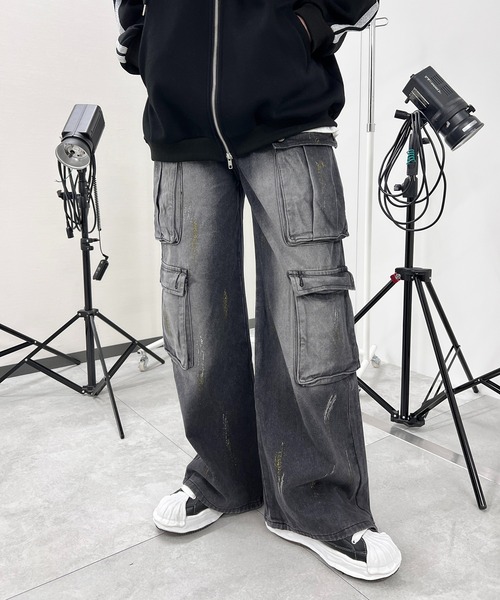 Figments（フィグメンツ）の「ブラストマルチカーゴデニム（デニムパンツ・レディース・ブラック・SMALL/MEDIUM/LARGE）」の14枚目の写真