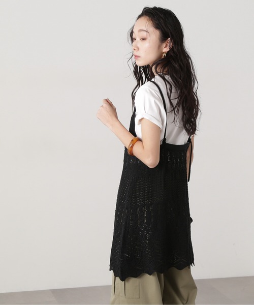 N.（N. Natural Beauty Basic）（エヌエヌナチュラルビューティーベーシック）の「カギアミ風ニットビスチェ（その他トップス・レディース・ブラック/オフホワイト・MEDIUM）」の20枚目の写真