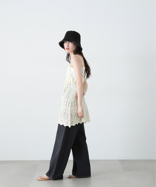 N.（N. Natural Beauty Basic）（エヌエヌナチュラルビューティーベーシック）の「カギアミ風ニットビスチェ（その他トップス・レディース・ブラック/オフホワイト・MEDIUM）」の10枚目の写真