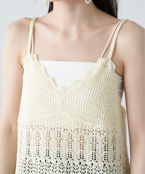 N.（N. Natural Beauty Basic）（エヌエヌナチュラルビューティーベーシック）の「カギアミ風ニットビスチェ（その他トップス・レディース・ブラック/オフホワイト・MEDIUM）」の15枚目の写真