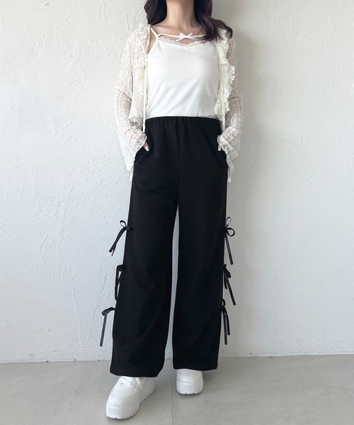 apres jour（アプレジュール）の「スウェットリボンパンツ（その他パンツ・レディース・ブラック/ピンク/グレー・X-LARGE/フリー）」の6枚目の写真