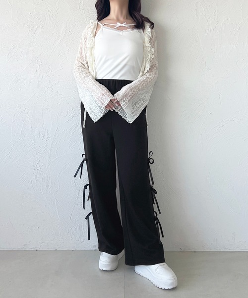 apres jour（アプレジュール）の「スウェットリボンパンツ（その他パンツ・レディース・ブラック/ピンク/グレー・X-LARGE/フリー）」の7枚目の写真