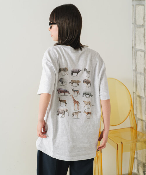 WHIMSIC（ウィムジック）の「*【WHIMSIC】スーベニアTシャツ（Tシャツ/カットソー・レディース・ライトグレー/ホワイト/ブラック/ベージュ・FREE）」の12枚目の写真