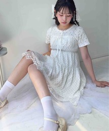 AS KNOW AS plus | ●コットンレース イレギュラーヘムライン フリルリボンキャミワンピース(チュニック)