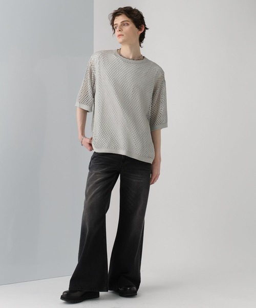 HARE（ハレ）の「オーバーメッシュニットSS(HARE)（ニット/セーター・メンズ・ブラック/グレー/イエロー・MEDIUM/SMALL）」の12枚目の写真