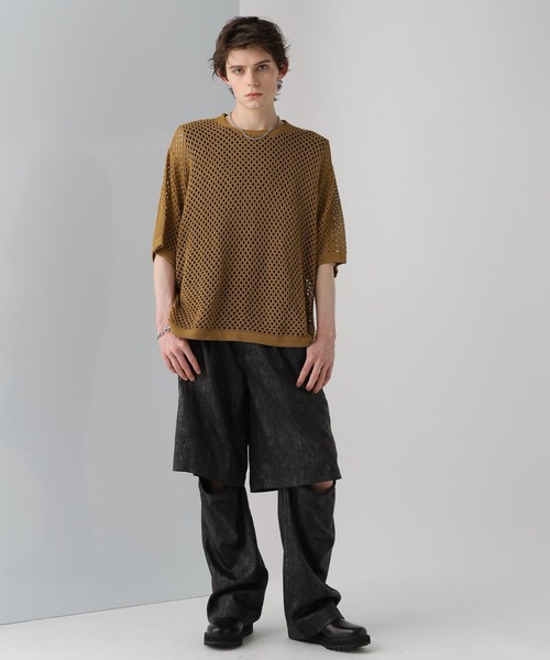 HARE（ハレ）の「オーバーメッシュニットSS(HARE)（ニット/セーター・メンズ・ブラック/グレー/イエロー・MEDIUM/SMALL）」の16枚目の写真