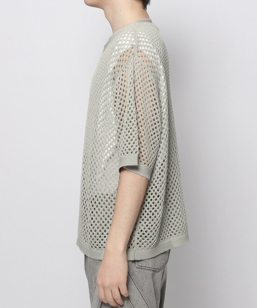 HARE（ハレ）の「オーバーメッシュニットSS(HARE)（ニット/セーター・メンズ・ブラック/グレー/イエロー・MEDIUM/SMALL）」の20枚目の写真