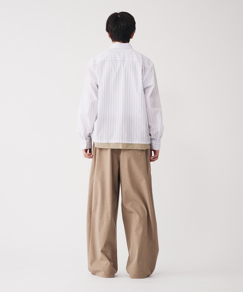Adoon plain(アドーンプレーン)の「Long Sleeve Layered Stripe Shirt / ロングスリ―ブレイヤードストライプシャツ(シャツ/ブラウス・メンズ・ブルー/ブラック・LARGE/MEDIUM)」の5枚目の写真