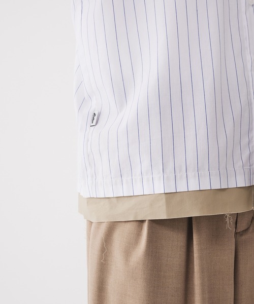 Adoon plain(アドーンプレーン)の「Long Sleeve Layered Stripe Shirt / ロングスリ―ブレイヤードストライプシャツ(シャツ/ブラウス・メンズ・ブルー/ブラック・LARGE/MEDIUM)」の21枚目の写真