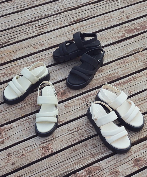 ORiental TRaffic(オリエンタルトラフィック)の「ORiental TRaffic パデットサンダル(サンダル・レディース・グリーン/ブラック/ホワイト・S/M/L)」の4枚目の写真