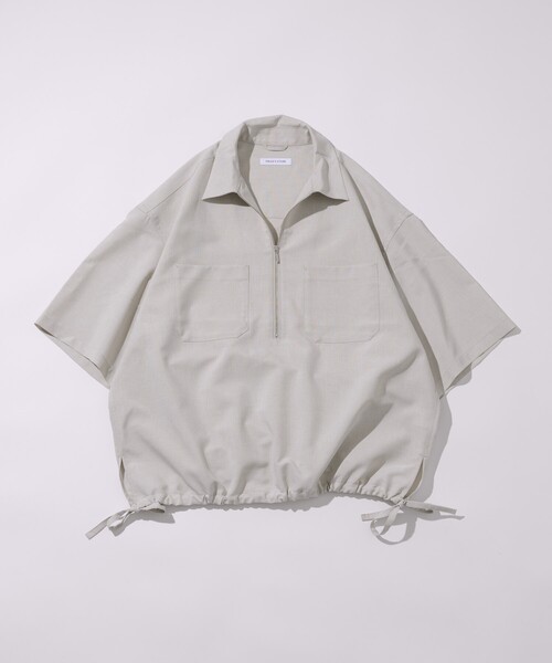 FREAK'S STORE（フリークスストア）の「FREAK’S STORE/フリークスストア Reflax 機能性素材 リラックスフィット ハーフジップシャツ ショートスリーブ/吸水速乾/イージーケア/UVカット/接触冷感/エコ素材/ストレッチ（シャツ/ブラウス・メンズ・チャコールグレー/ブラック/オフホワイト/ブラウン・MEDIUM/LARGE/SMALL）」の14枚目の写真