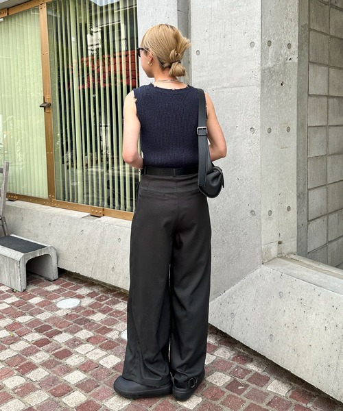 feepur（フェピュール）の「【ハンドウォッシャブル】フリンジノースリニット（タンクトップ・レディース・ブラウン/オフホワイト/ネイビー・MEDIUM）」の22枚目の写真