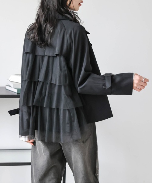 アウター ドッキングフリルコート エイココンドウ エターナリー