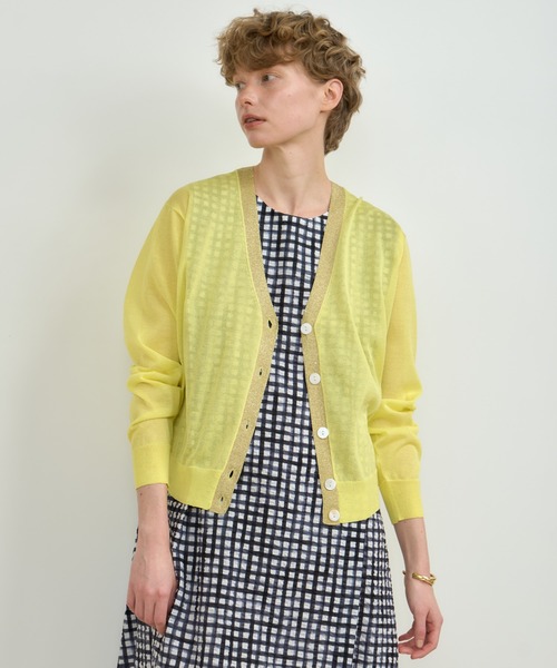 シアーＶネックカーデ