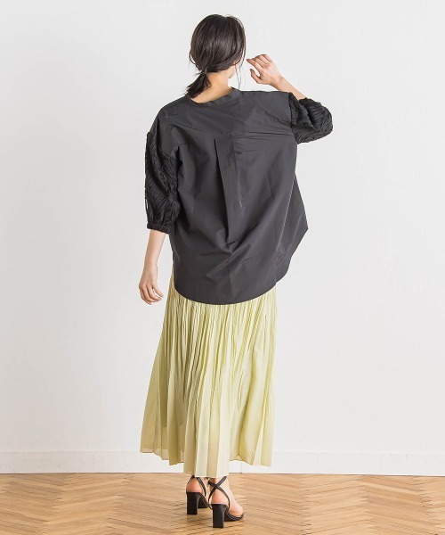 Droite lautreamont（ドロワットロートレアモン）の「袖刺繍レーススキッパー7分袖ブラウス≪手洗い可能≫（シャツ/ブラウス・レディース・ブラック/オフホワイト/ブルー・M）」の21枚目の写真