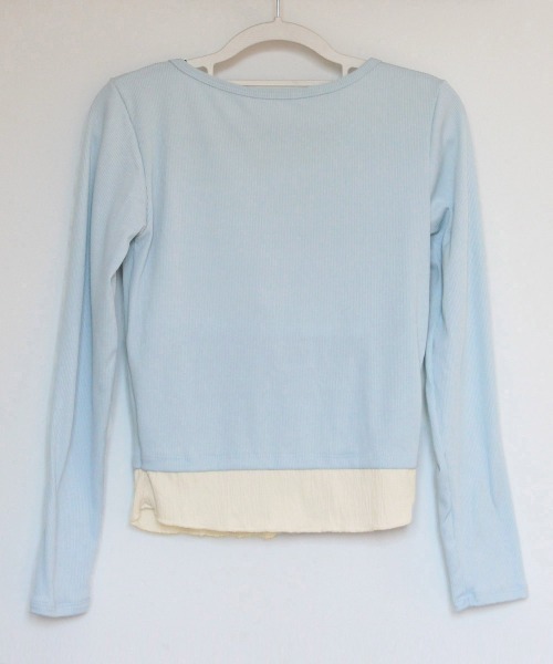 Miniministore(ミニミニストア)の「フェイクレイヤードカップ付きカットソー(Tシャツ/カットソー・レディース・ブラック/グレー/ホワイト/アイボリー/ライトブルー・FREE)」の16枚目の写真