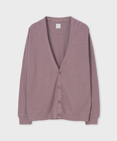 Paul Smith（ポールスミス）の「カラーリネン 鹿の子 カーディガン / 153505 337B（カーディガン/ボレロ・メンズ・ライトグリーン/ローズ/ネイビー・MEDIUM/LARGE/X-LARGE）」の3枚目の写真