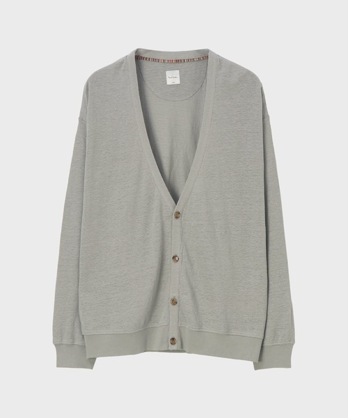Paul Smith（ポールスミス）の「カラーリネン 鹿の子 カーディガン / 153505 337B（カーディガン/ボレロ・メンズ・ライトグリーン/ローズ/ネイビー・MEDIUM/LARGE/X-LARGE）」の2枚目の写真