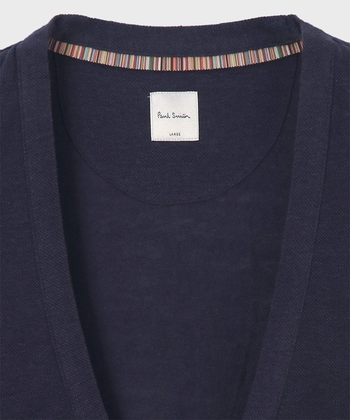 Paul Smith（ポールスミス）の「カラーリネン 鹿の子 カーディガン / 153505 337B（カーディガン/ボレロ・メンズ・ライトグリーン/ローズ/ネイビー・MEDIUM/LARGE/X-LARGE）」の4枚目の写真