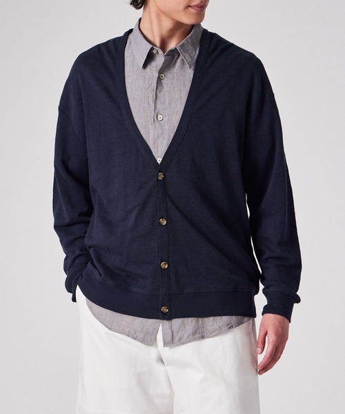 Paul Smith（ポールスミス）の「カラーリネン 鹿の子 カーディガン / 153505 337B（カーディガン/ボレロ・メンズ・ライトグリーン/ローズ/ネイビー・MEDIUM/LARGE/X-LARGE）」の14枚目の写真