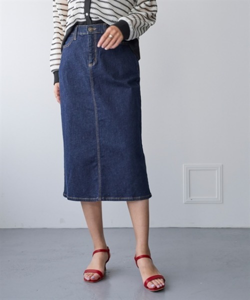 nissen(ニッセン)の「すごのびストレッチデニムスカート(ゆったりヒップ)<大きいサイズ有>(スカート・レディース・ネイビー/ブルー/ライトブルー・L/LL/3L/S/M)」の10枚目の写真