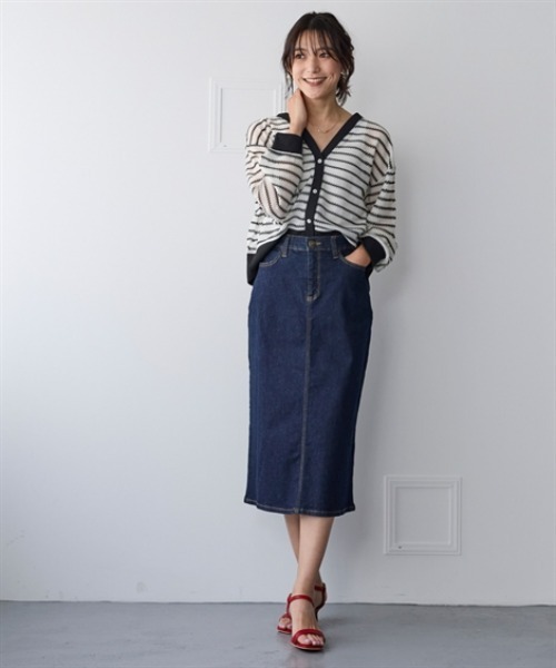 nissen(ニッセン)の「すごのびストレッチデニムスカート(ゆったりヒップ)<大きいサイズ有>(スカート・レディース・ネイビー/ブルー/ライトブルー・L/LL/3L/S/M)」の11枚目の写真