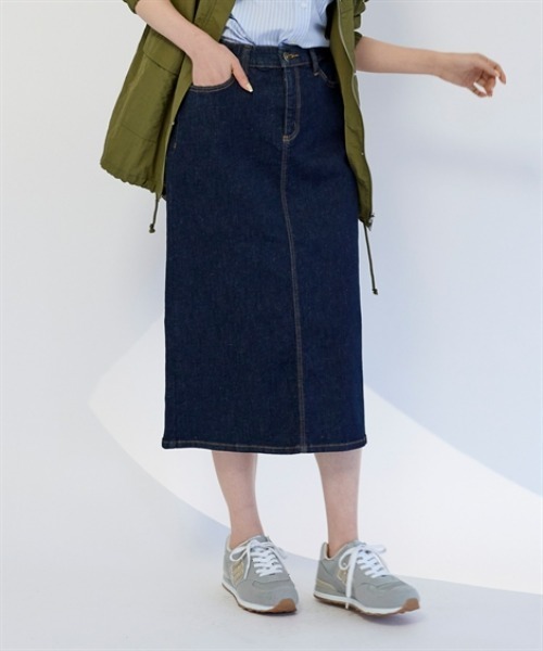 nissen(ニッセン)の「すごのびストレッチデニムスカート(ゆったりヒップ)<大きいサイズ有>(スカート・レディース・ネイビー/ブルー/ライトブルー・L/LL/3L/S/M)」の12枚目の写真