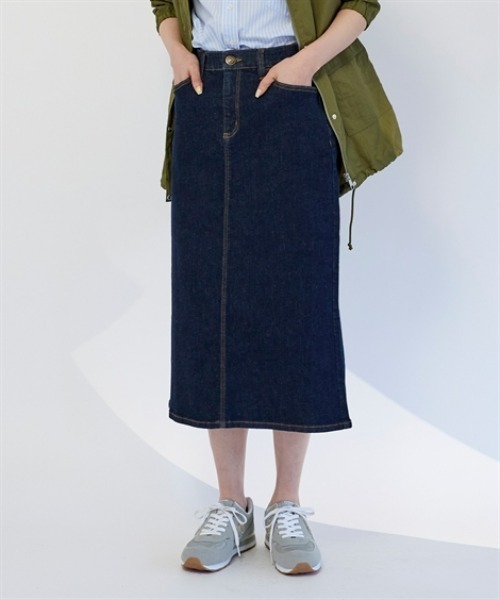 nissen(ニッセン)の「すごのびストレッチデニムスカート(ゆったりヒップ)<大きいサイズ有>(スカート・レディース・ネイビー/ブルー/ライトブルー・L/LL/3L/S/M)」の13枚目の写真