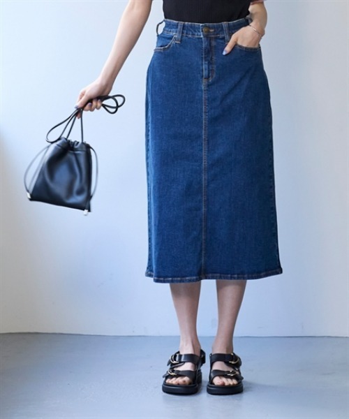 nissen(ニッセン)の「すごのびストレッチデニムスカート(ゆったりヒップ)<大きいサイズ有>(スカート・レディース・ネイビー/ブルー/ライトブルー・L/LL/3L/S/M)」の15枚目の写真