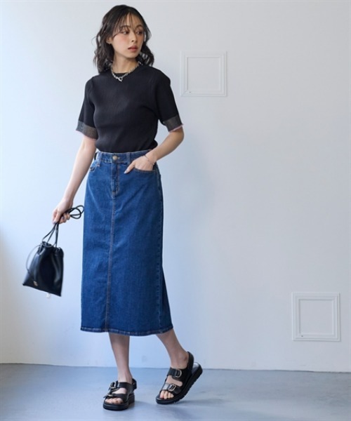 nissen(ニッセン)の「すごのびストレッチデニムスカート(ゆったりヒップ)<大きいサイズ有>(スカート・レディース・ネイビー/ブルー/ライトブルー・L/LL/3L/S/M)」の16枚目の写真