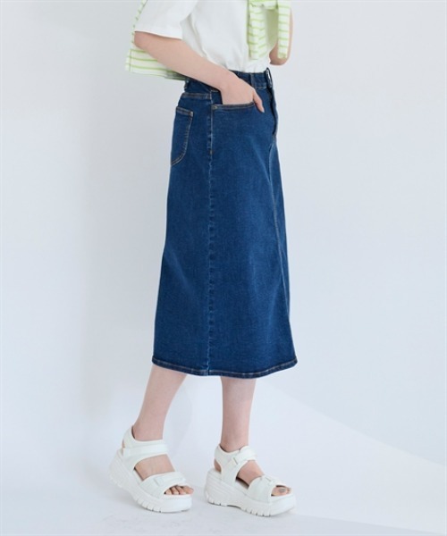 nissen(ニッセン)の「すごのびストレッチデニムスカート(ゆったりヒップ)<大きいサイズ有>(スカート・レディース・ネイビー/ブルー/ライトブルー・L/LL/3L/S/M)」の18枚目の写真