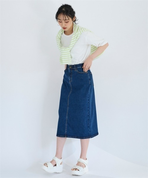 nissen(ニッセン)の「すごのびストレッチデニムスカート(ゆったりヒップ)<大きいサイズ有>(スカート・レディース・ネイビー/ブルー/ライトブルー・L/LL/3L/S/M)」の19枚目の写真