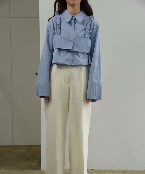 セール】bustier layered short shirt set / ビスチェレイヤード