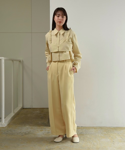 I_am（アイアム）の「bustier layered short shirt set / ビスチェ