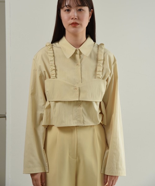 セール】bustier layered short shirt set / ビスチェレイヤード