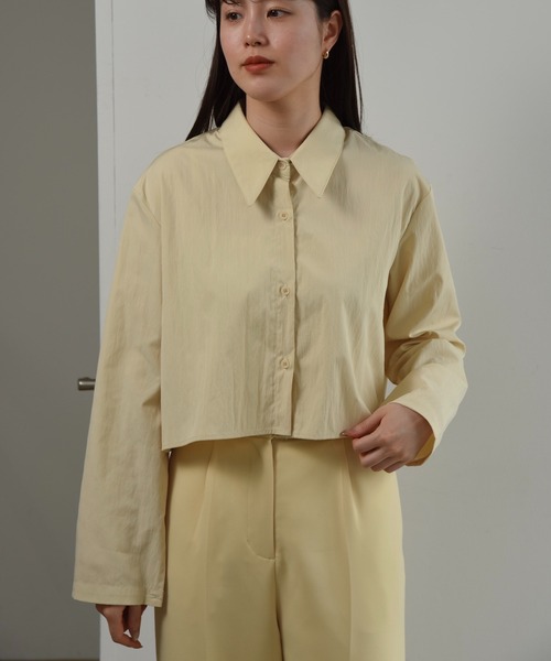 ブラウス シャツ bustier layered short shirt set / ビスチェレイヤードショートシャツセット レディース セール】bustier layered short shirt set / ビスチェレイヤード