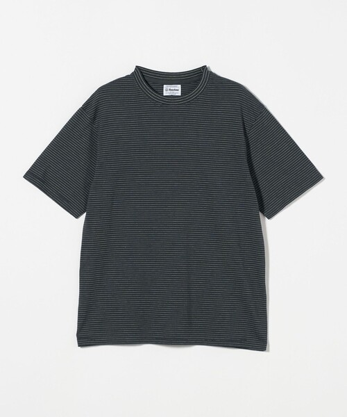 Yonetomi（ヨネトミ）の「【別注】＜Yonetomi＞ GARMENT DYE BORDER T-SHIRT/ガーメントダイ ボーダーTシャツ（Tシャツ/カットソー・メンズ・グレー系/ダークブラウン/ダークグレー/ネイビー/ベージュ・1/2/4/3）」の2枚目の写真