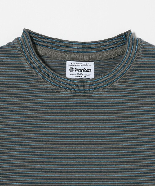 Yonetomi（ヨネトミ）の「【別注】＜Yonetomi＞ GARMENT DYE BORDER T-SHIRT/ガーメントダイ ボーダーTシャツ（Tシャツ/カットソー・メンズ・グレー系/ダークブラウン/ダークグレー/ネイビー/ベージュ・1/2/4/3）」の13枚目の写真