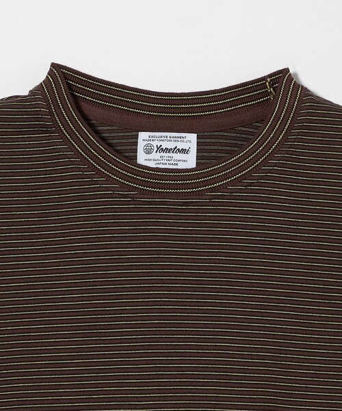 Yonetomi（ヨネトミ）の「【別注】＜Yonetomi＞ GARMENT DYE BORDER T-SHIRT/ガーメントダイ ボーダーTシャツ（Tシャツ/カットソー・メンズ・グレー系/ダークブラウン/ダークグレー/ネイビー/ベージュ・1/2/4/3）」の15枚目の写真