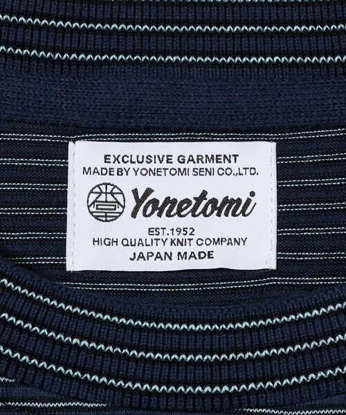 Yonetomi（ヨネトミ）の「【別注】＜Yonetomi＞ GARMENT DYE BORDER T-SHIRT/ガーメントダイ ボーダーTシャツ（Tシャツ/カットソー・メンズ・グレー系/ダークブラウン/ダークグレー/ネイビー/ベージュ・1/2/4/3）」の17枚目の写真