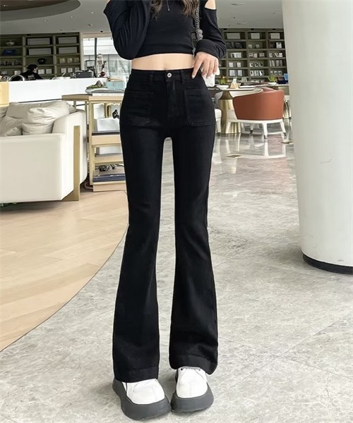 Dream garden(ドリームガーデン)の「ストレッチデニムフレアパンツ(デニムパンツ・レディース・ブラック・S/M/XL/2XL/L)」の5枚目の写真