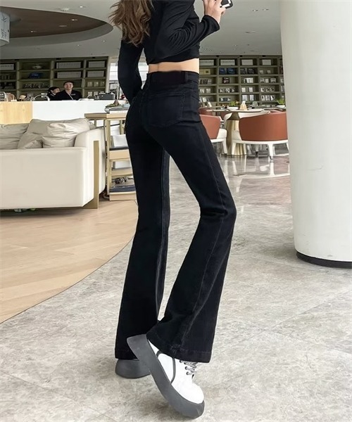 Dream garden(ドリームガーデン)の「ストレッチデニムフレアパンツ(デニムパンツ・レディース・ブラック・S/M/XL/2XL/L)」の14枚目の写真