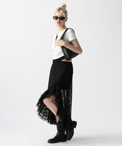 FOREVER 21(フォーエバー トゥエンティーワン)の「【2025SS】レイヤード風スキッパーTシャツ(Tシャツ/カットソー・レディース・ブラック/オフホワイト/レッド・FREE)」の22枚目の写真