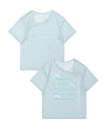 【HOOK】for girls メッセージレースアップTシャツ (SS)