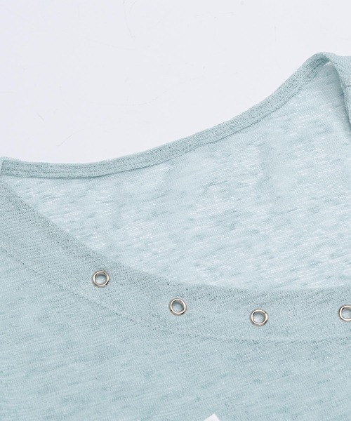 HOOK(フック)の「【HOOK】for girls メッセージレースアップTシャツ (SS)(Tシャツ/カットソー・レディース・ライトベージュ/グリーン・SMALL/MEDIUM)」の13枚目の写真