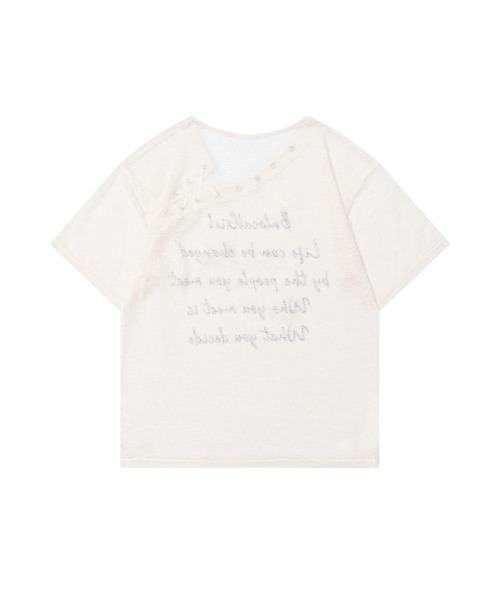 HOOK(フック)の「【HOOK】for girls メッセージレースアップTシャツ (SS)(Tシャツ/カットソー・レディース・ライトベージュ/グリーン・SMALL/MEDIUM)」の20枚目の写真
