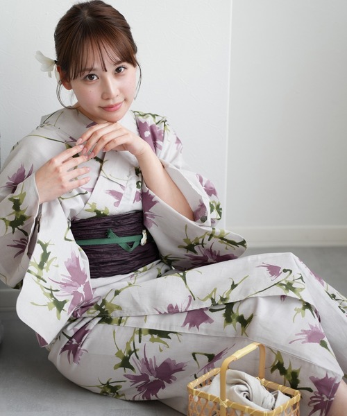 utatane（ウタタネ）の「選べる浴衣3点セット ニコアンティークオリジナル 国内染色（浴衣・レディース・ブラック系2/ネイビー系2/ホワイト系1/ブラック系1/グレー系1/ネイビー系1/パープル系1/ブルー系1/ブラック系3/レッド系1/レッド系2/レッド系3/ホワイト系2/ブルー系2/パープル系2・FREE）」の7枚目の写真