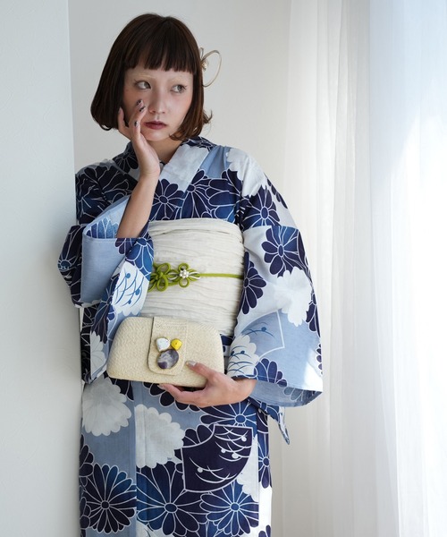 utatane（ウタタネ）の「選べる浴衣3点セット ニコアンティークオリジナル 国内染色（浴衣・レディース・ブラック系2/ネイビー系2/ホワイト系1/ブラック系1/グレー系1/ネイビー系1/パープル系1/ブルー系1/ブラック系3/レッド系1/レッド系2/レッド系3/ホワイト系2/ブルー系2/パープル系2・FREE）」の10枚目の写真