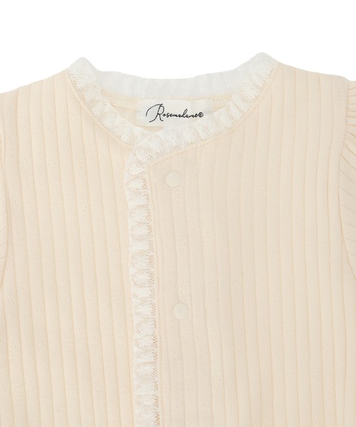 Rosemadame（ローズマダム）の「リブ× レース ベビー退院着セット（ベビーギフト・キッズ・サックスブルー/アイボリー/オフホワイト・FREE）」の16枚目の写真